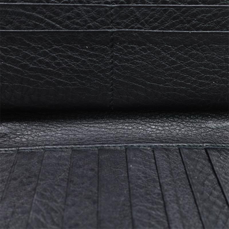 【DEAL】Pre-owned Gucci Black Calfskin Long Wallet