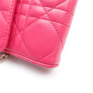 Dior Pink Cannage Wallet On Chain