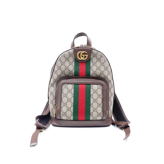 Pre-owned Gucci Ophidia Brown Coated Canvas Backpack