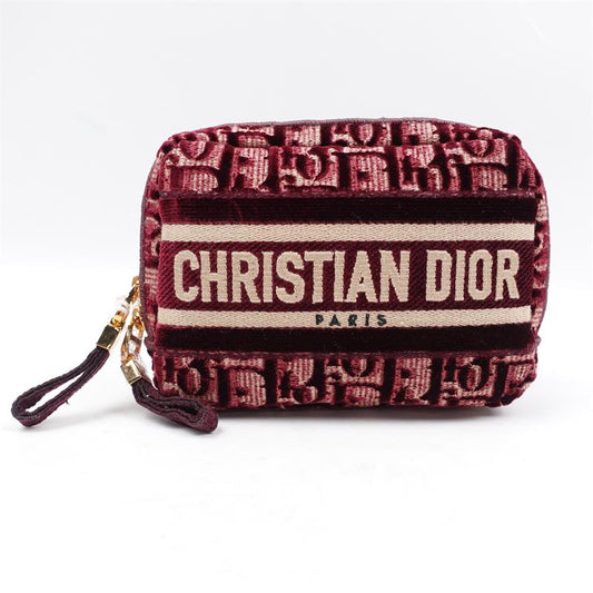 Pre-owned Dior Red Oblique Velvet Clutch-TS