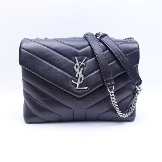 Pre-owned Saint Laurent Black Loulou Lambskin Shoulder Bag