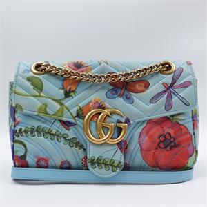 Gucci GG Marmont Unskilled Blue Calfskin Shoulder Bag