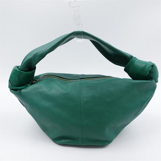 【Company Deal】Pre-owned Bottage Veneta Double Knot Green Calfskin Handle Bag-HZ