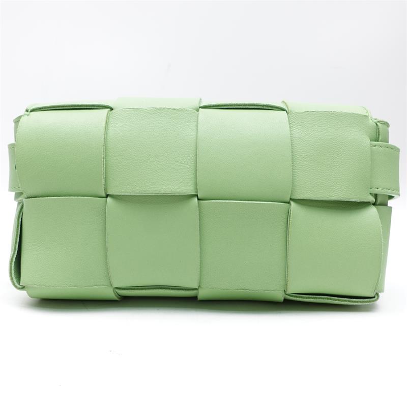 Pre-owned Bottega Veneta Cassette Green Calfskin Shoulder Bag - HZ
