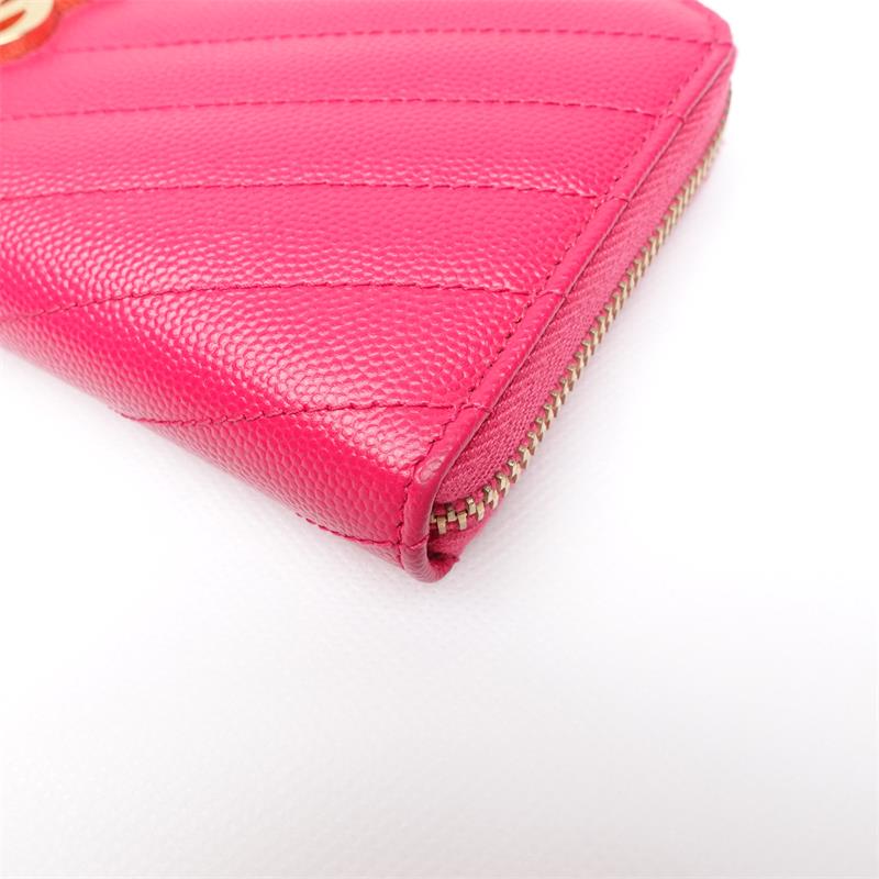 Pre-owned Saint Laurent Pink Calfskin Wallet