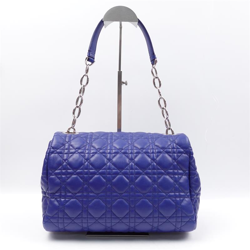 Pre-owned Dior Lady Blue Calfskin Shoulder Bag