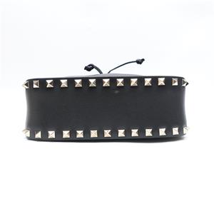 【Deal】Pre-owned Valentino Rockstud Spike Black Studded Calfskin Shoulder Bag