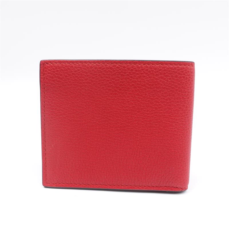 Pre-owned Gucci Print Red Calfskin Bifold Wallet