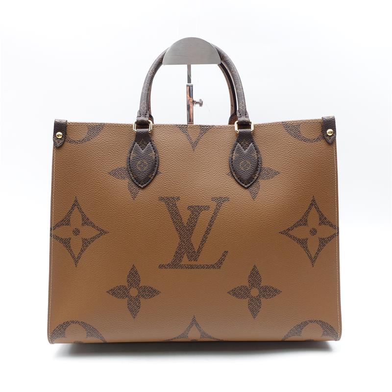 Pre-owned Louis Vuitton On The Go Brown Coated Canvas Tote-TS