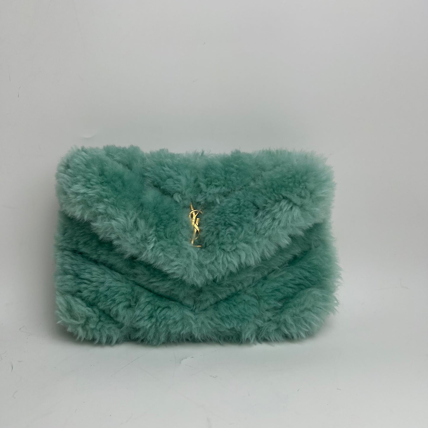 [Deal]Pre-owned Saint Laurent Puffer Clutches & Wristlets Green Clutch - TS