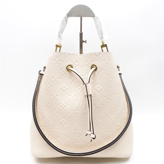 Pre-owned Louis Vuitton White Neonoe Calfskin Shoulder Bag-TS