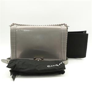 Chanel Grey and Purple Leboy Shoulder Bag