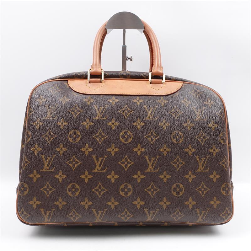 Pre-owned Louis Vuitton Deauville Monogram Brown Coated Canvas Handbag-HZ