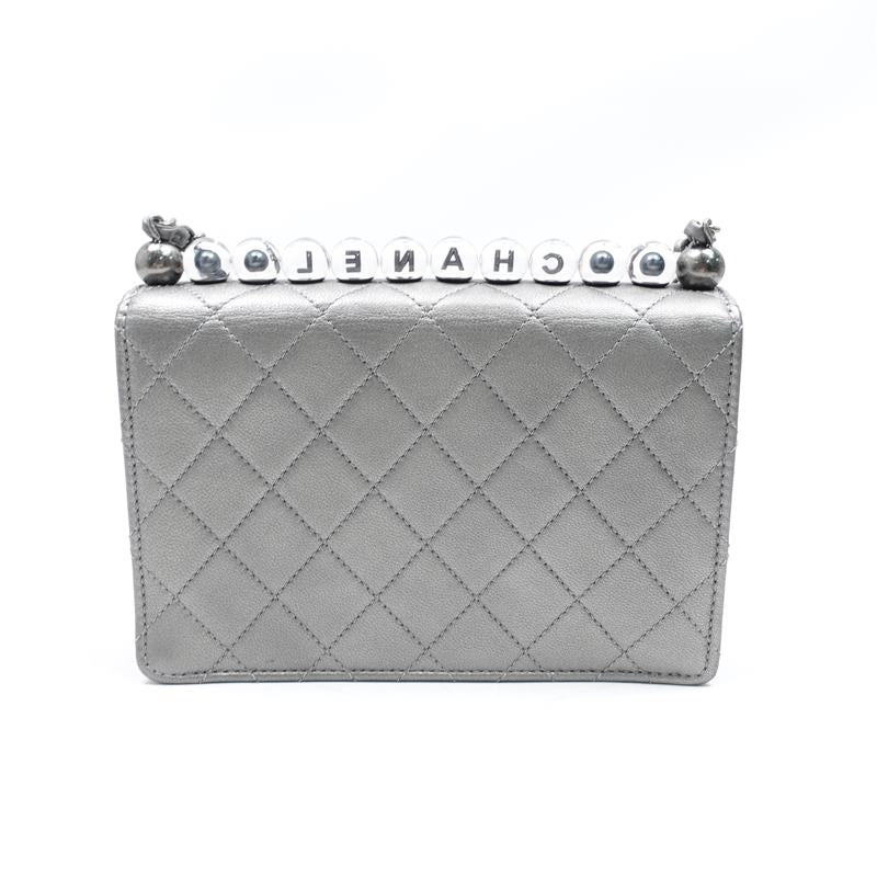 Chanel CF Grey Calfskin Pearl Crossbody Bag-TS