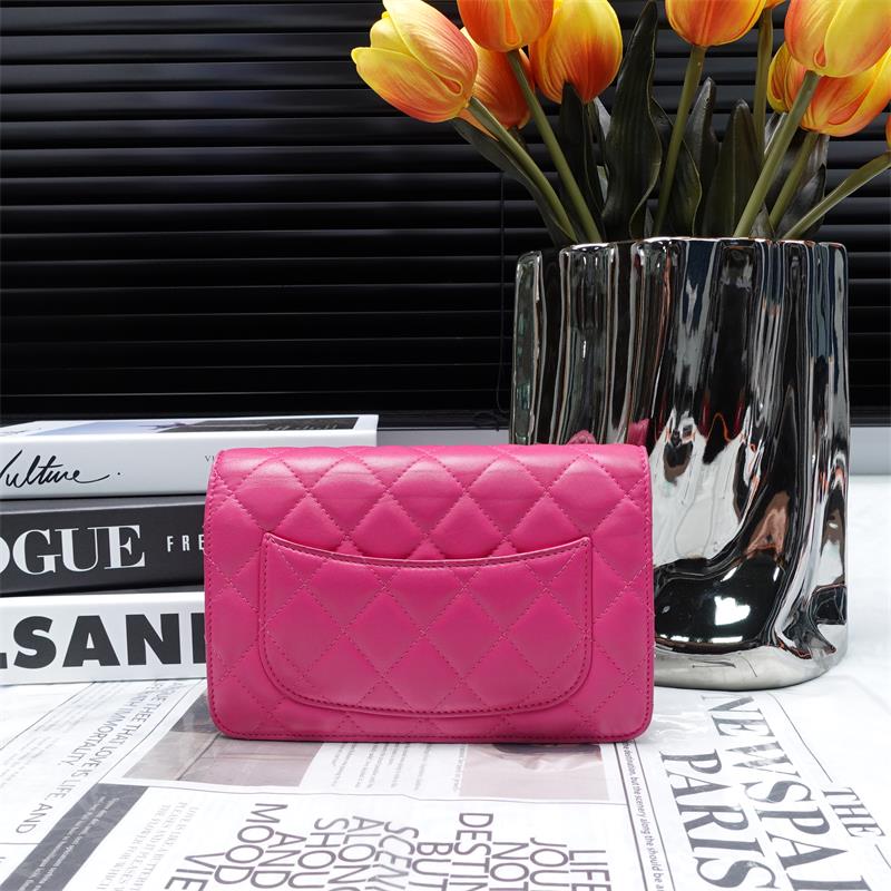 Pre-owned Chanel WOC Pink Lambskin Crossbody Bag