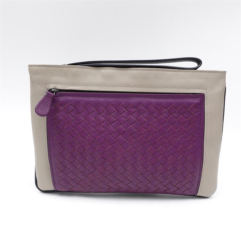 Pre-owned Purple Bottaga Veneta Calfskin Clutch