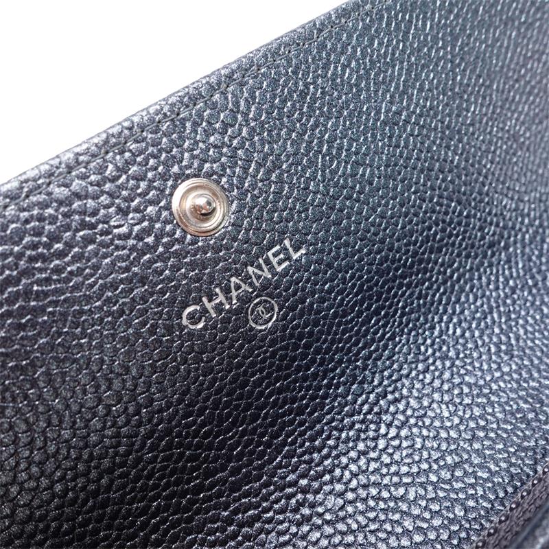 Pre-owned Chanel Black Calfskin Wallet