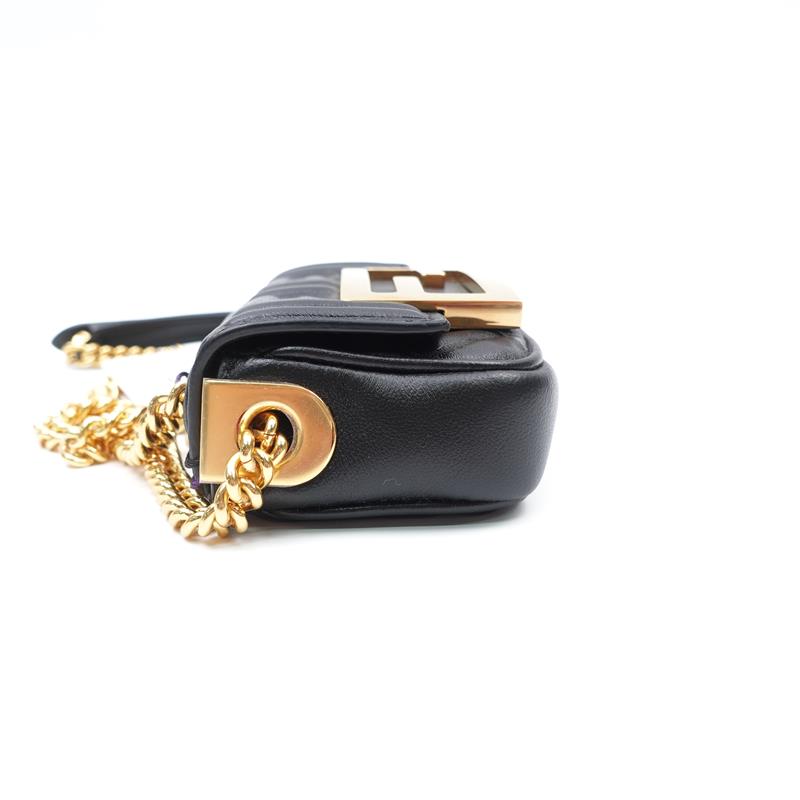 Pre-owned Fendi Baguette Mini Black Calfskin Shoulder Bag