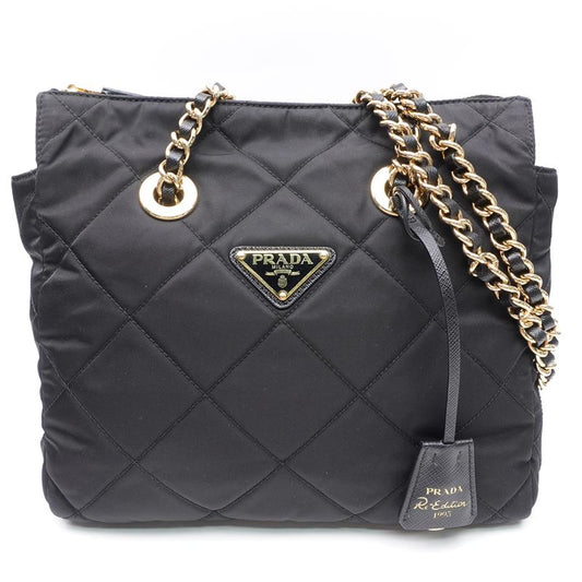 Prada Re-Edition 1995 Chaîne Medium Black Nylon Tote