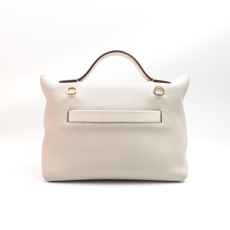 Hermes KELLY2424 White Calfskin Evercolor Shoulder Bag