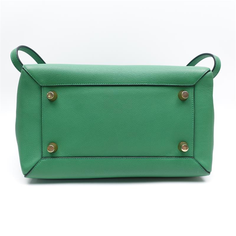 【DEAL】Pre-owned Celine Belt Green Calfskin Shoulder Bag-TS