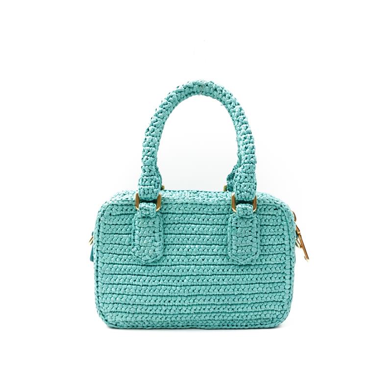 Pre-owned Miumiu Blue Canvas Handle Bag-HZ