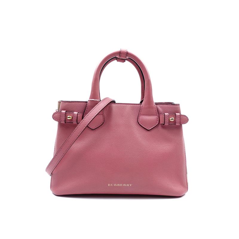 【DEAL】Pre-owed Burberry THE BANNER Pink Calfskin Shoulder Bag