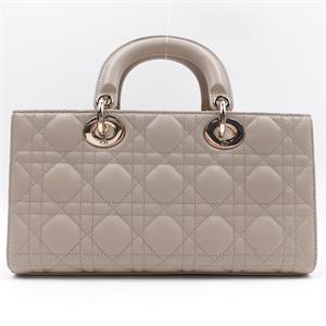 Dior lady five-check khaki sheepskin shoulder bag