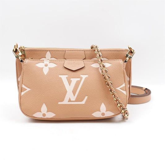 Pre-owned Louis Vuitton MULTI POCHETTE ACCESSOIRESE Milk Tea Calfskin Shoulder Bag