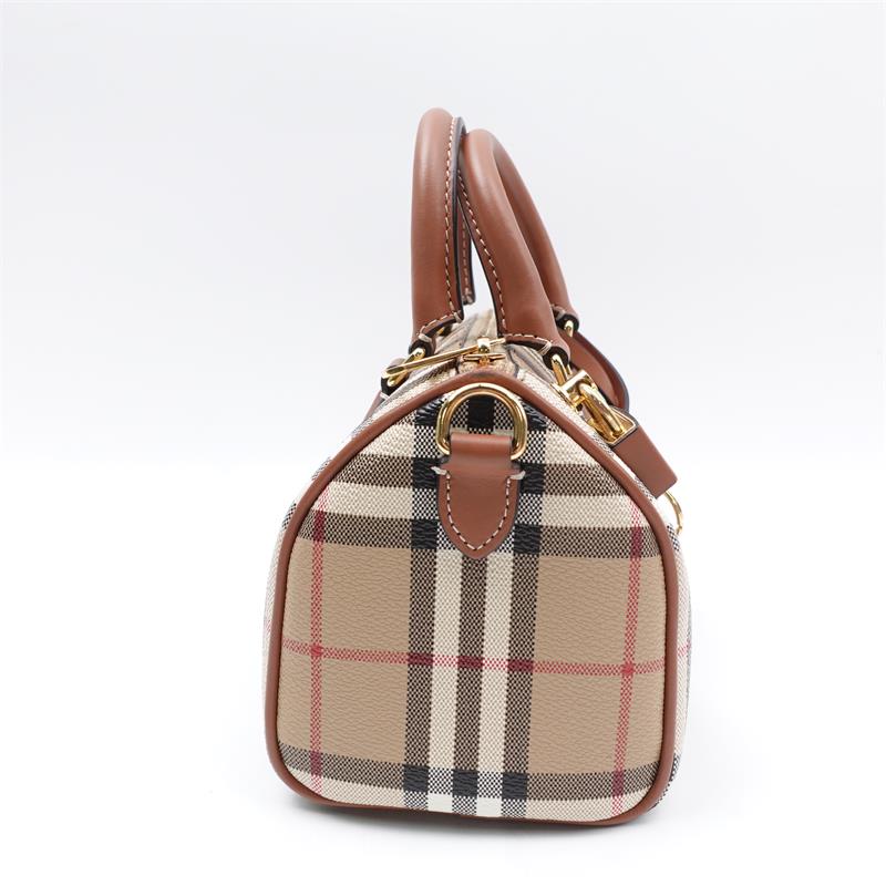 Burberry Brown Nova Coated Canvas Boston Bag