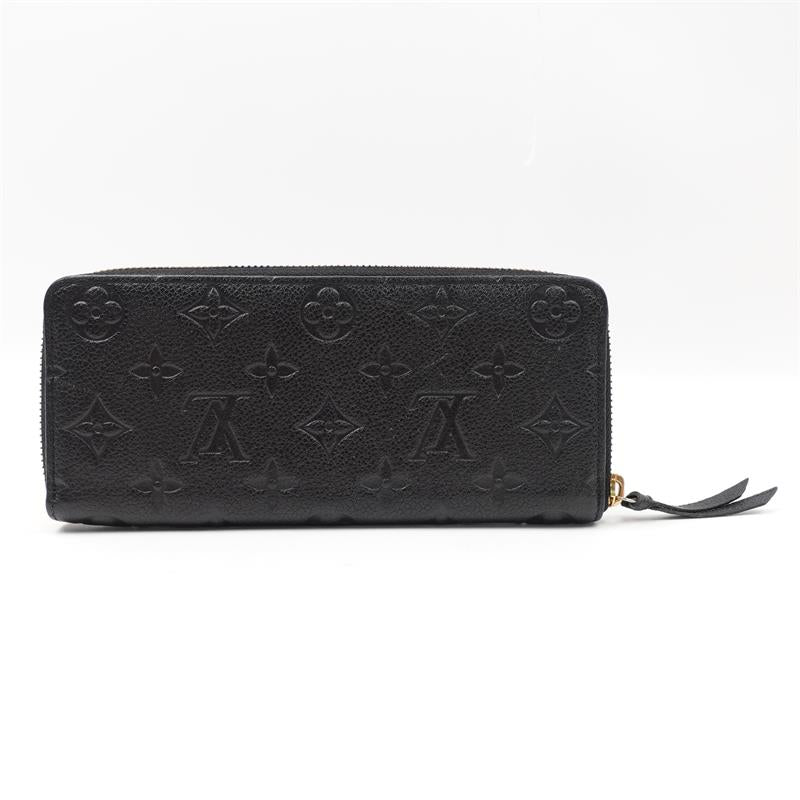 Pre-owned Louis Vuitton Clemence Black Monogram Calfskin Zippy Wallet