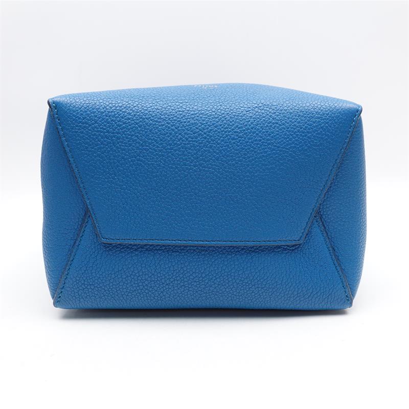【DEAL】Pre-owned  Celine SANGLE BUCKET Blue Calfskin Shoulder Bag-HZ