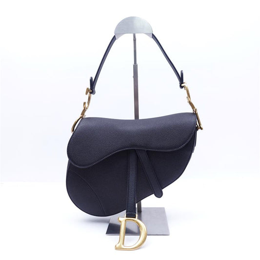 Pre-owned Dior Saddle Black Calfskin Shoulder Bag