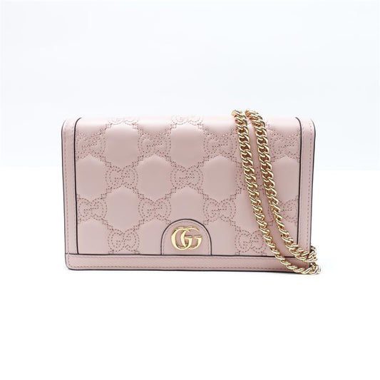 Pre-owned Gucci Pink Matelasse Calfskin Shoulder Bag