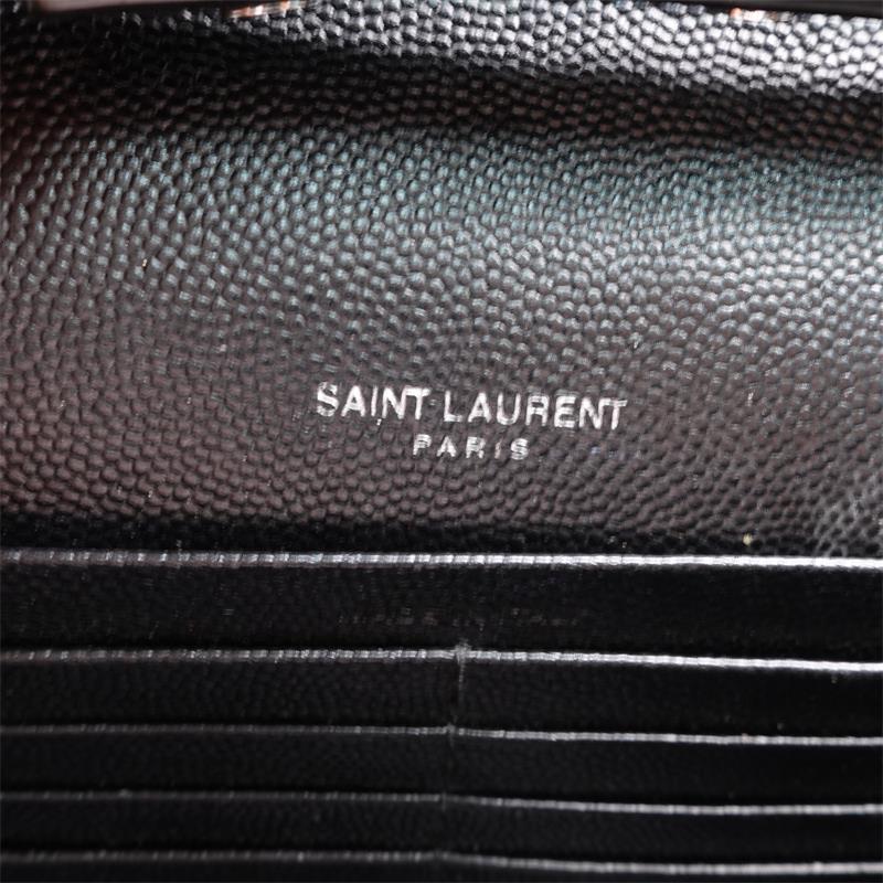 Pre-owned Saint Laurent Envelope Black Calfskin With Silver Hardware Shoulder Bag - HZ