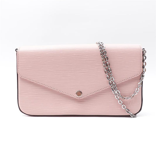 Louis Vuitton Pochette Felicie Pink Epi Leather Shoulder Bag-TS