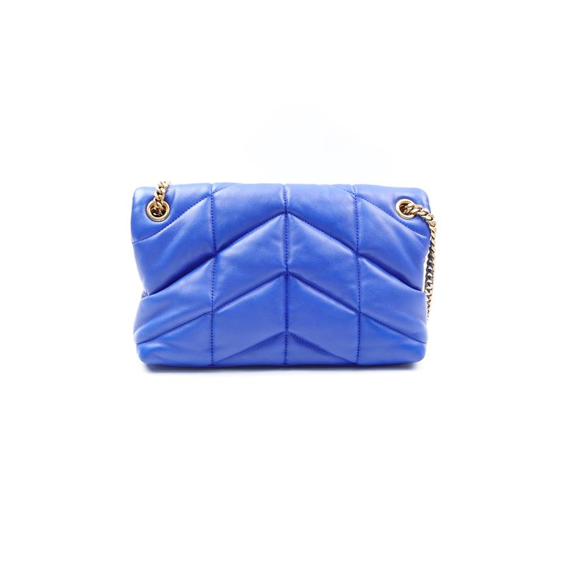 Saint Laurent Loulou Blue Lambskin Shoulder Bag