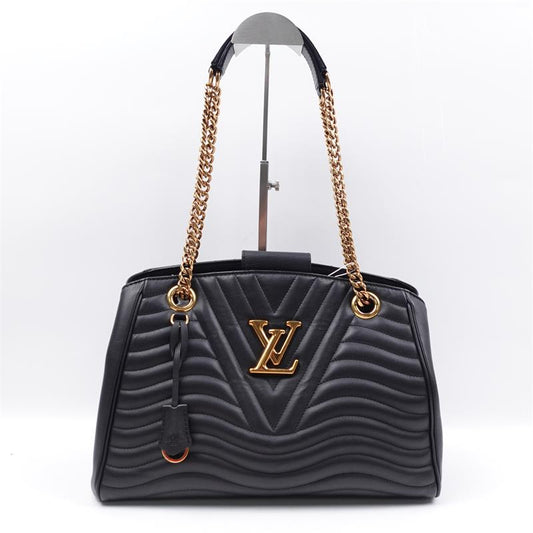 Pre-owned Louis Vuitton New Wave Black Calfskin Shoulder Bag