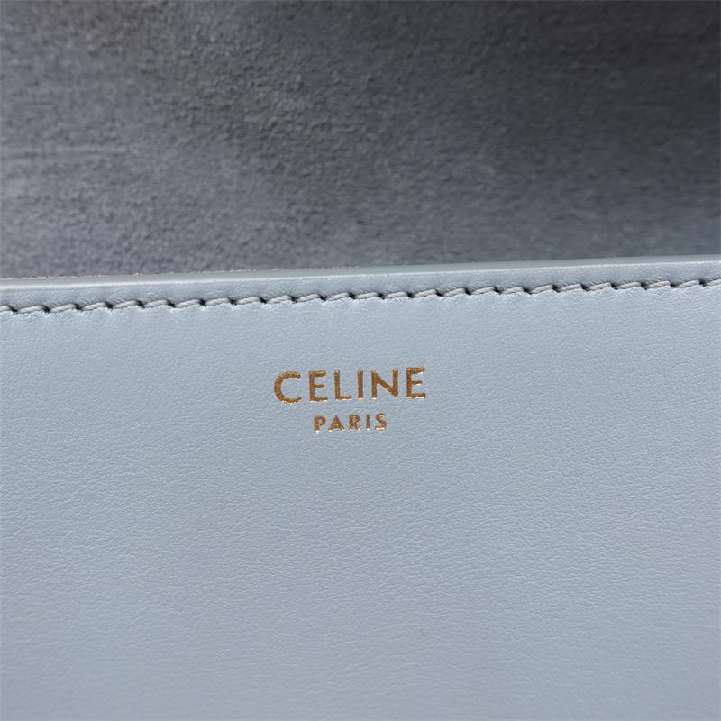 Pre-owned Celine Blue Besacetriomphe  Calfskin Shoulder Bag-HZ