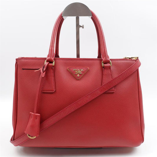 【DEAL】Pre-owned Prada Galleria Red Saffiano Shoulder Bag