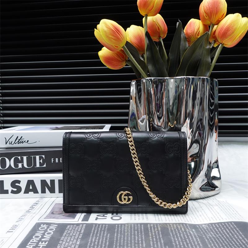 Pre-owned Gucci GG Marmont Black Calfskin Shoulder Bag