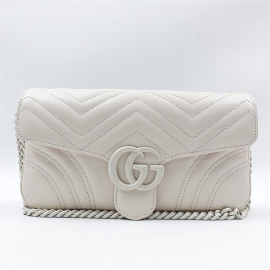 Pre-owned Gucci GG marmont White Calfskin Shoulder Bag - HZ