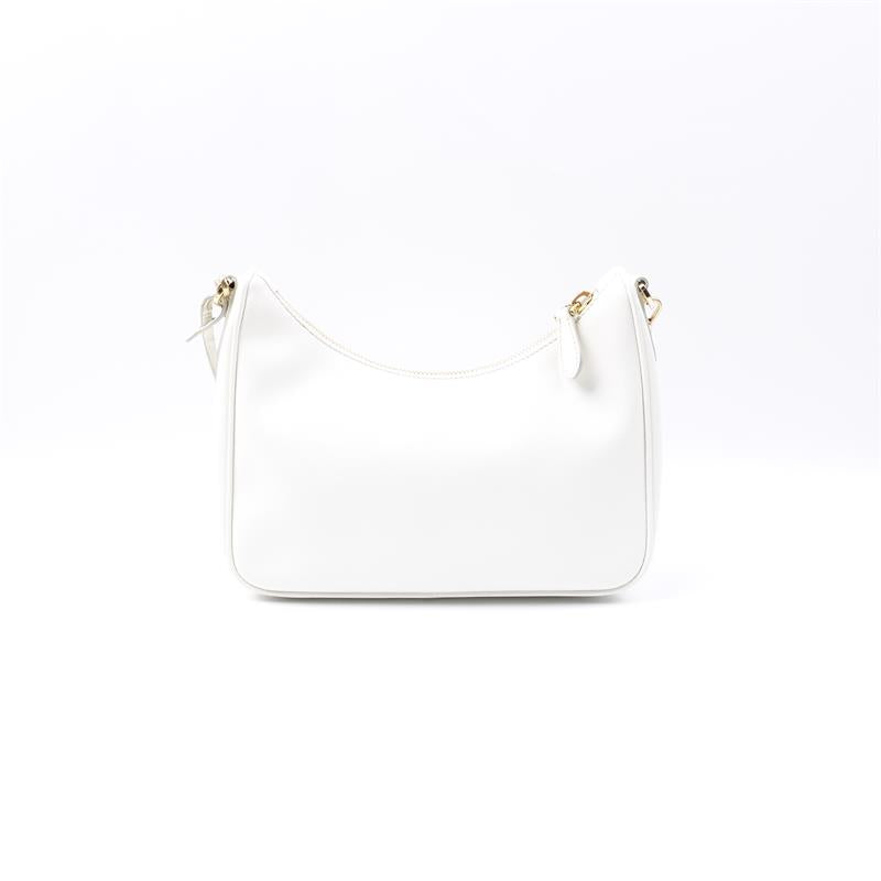 Pre-owned Prada Re-Edition White Saffiano Shoulder Bag - HZ