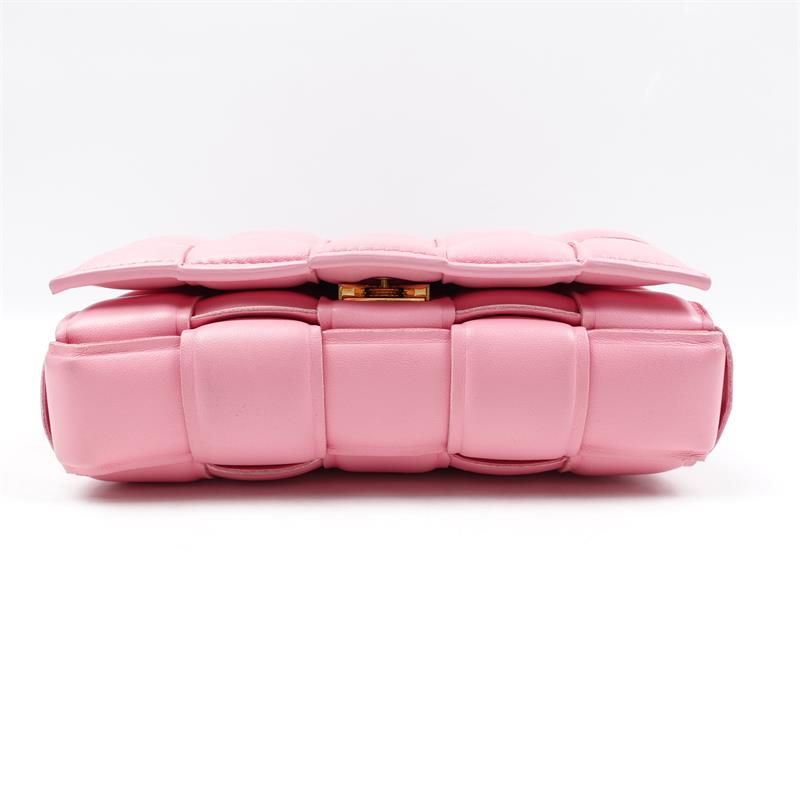 Pre-owned Bottega Cassette Pink Calfskin Shoulder Bag