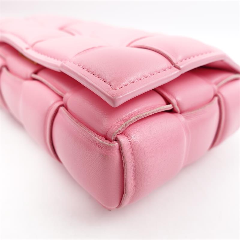 Pre-owned Bottega Cassette Pink Calfskin Shoulder Bag