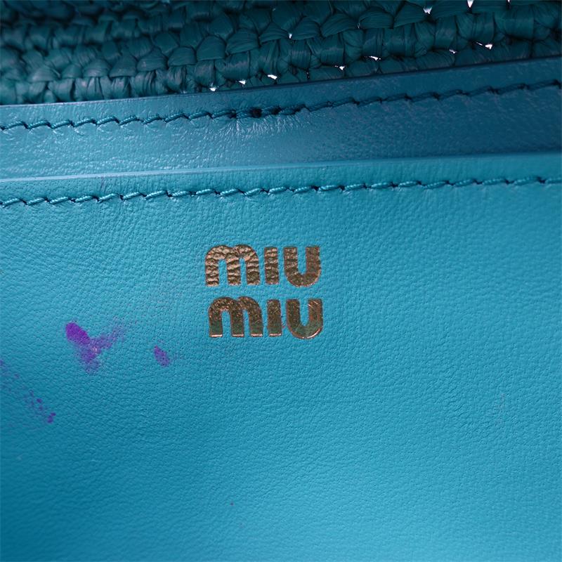 Pre-owned Miumiu Blue Canvas Handle Bag-HZ