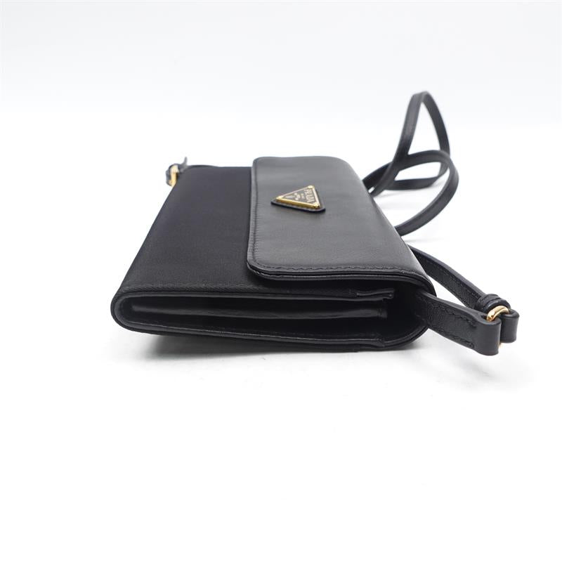 【Deal】Prada Black Canvas And Calfskin Crossbody Bag-TS
