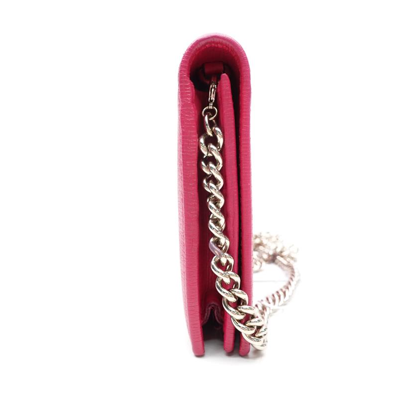 Pre-owned Gucci Pink Calfskin Wallet On Chain-TS