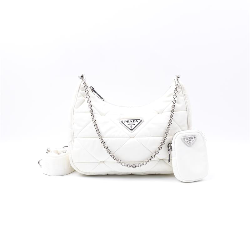 Pre-owned Re-Edition Cream Nylon Shoulder Bag - HZ