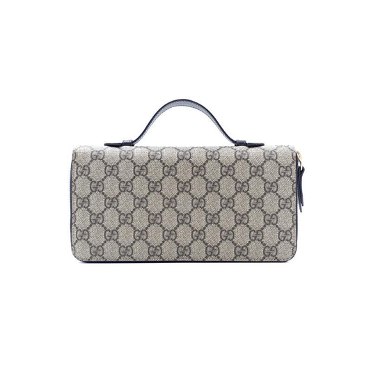 Pre-owned Gucci  GG Black Coated Canvas Clutch